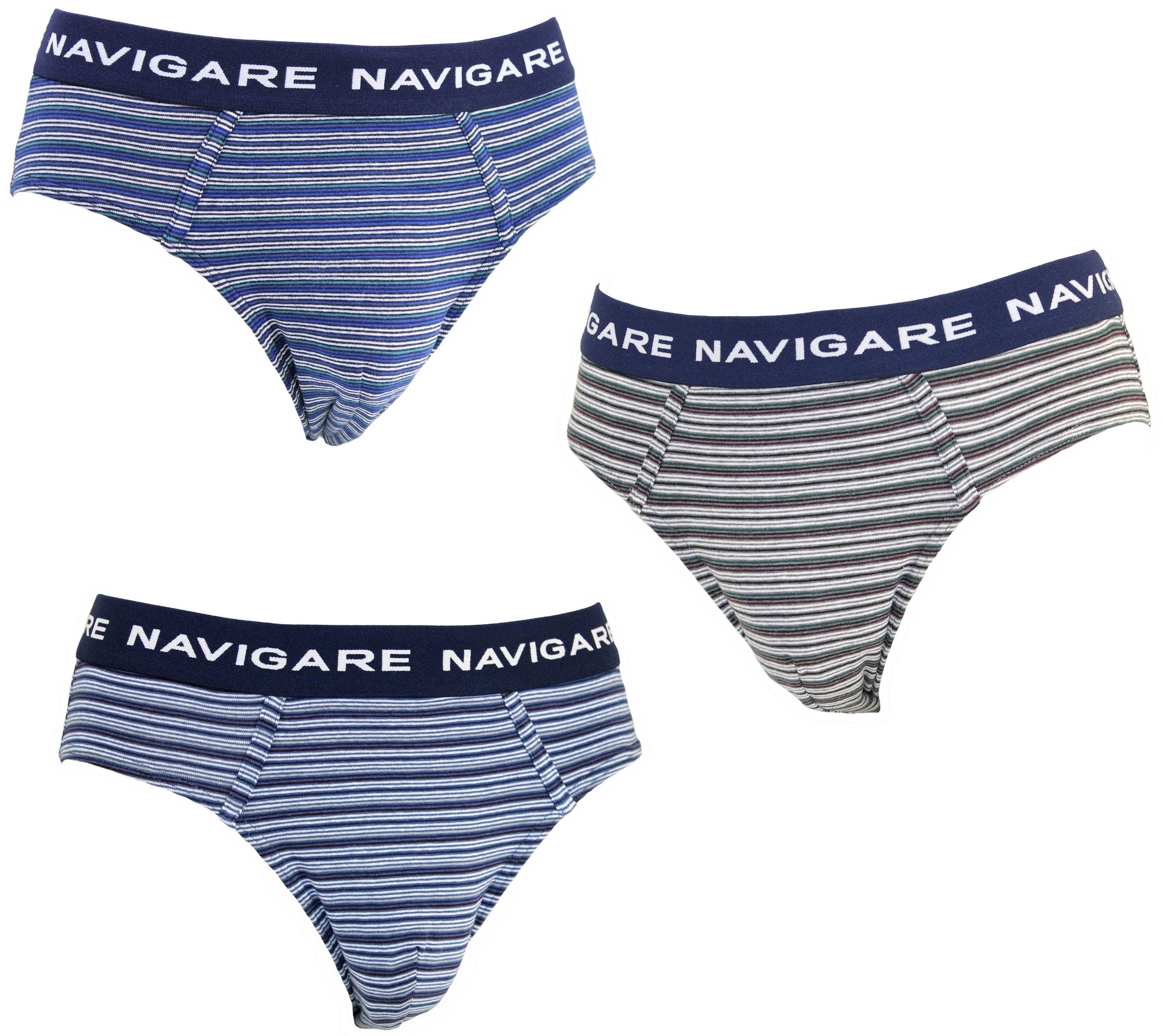 Small Multicolore Navigare Mens 574 Sports Underwear Grigio/ Nero/ Navi Pack of 6