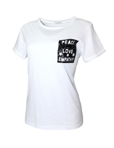 Woman Jadea short sleeve t-shirt cool round neck white cotton 4940