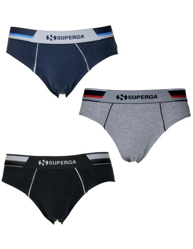 3 Pezzi Slip Superga Mutanda Intimo underwear UOMO elasticizzato 352