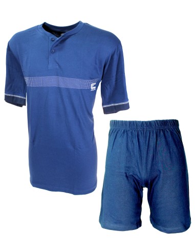 Enrico Coveri-Pyjama pour hommes en coton frais à manches longues extra confortable mesure 8120