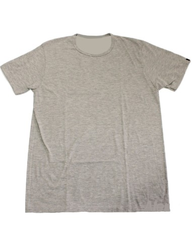 T-shirt court coton jersey cou manches V Solo Soprani gris siviglia