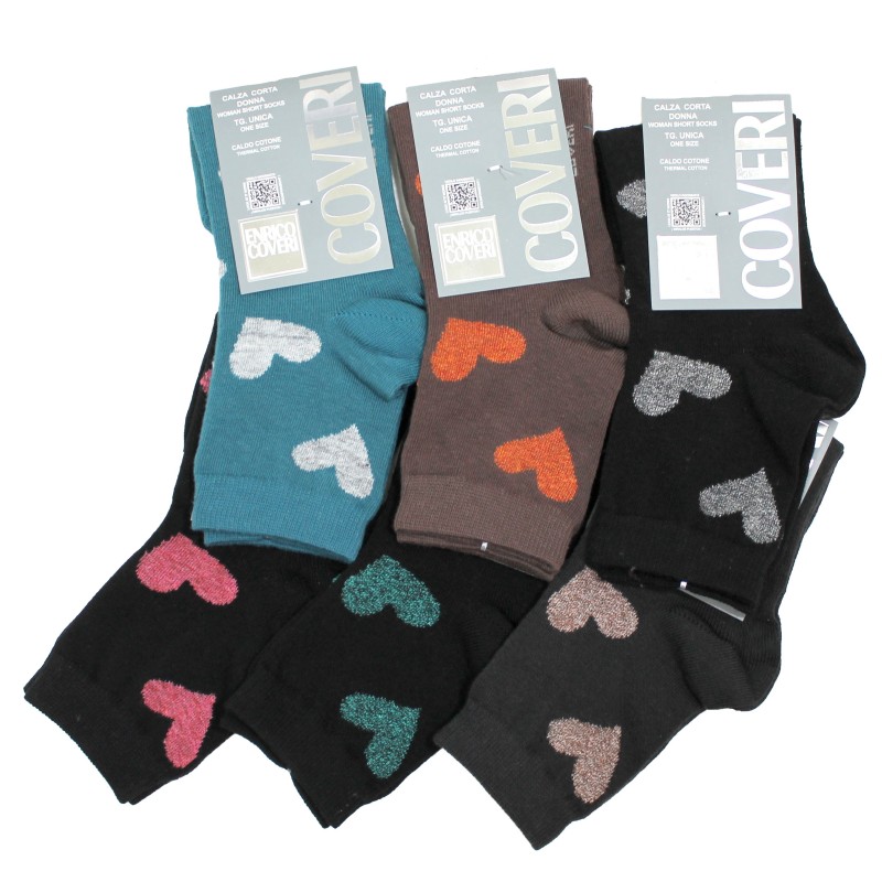 6 Pairs of women's SHORT socks by Enrico Coveri Warm Cotton elisa 251