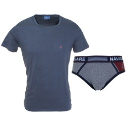 Navigare Completo Intimo Uomo Coordinato T-shirt Boxer elasticizzato