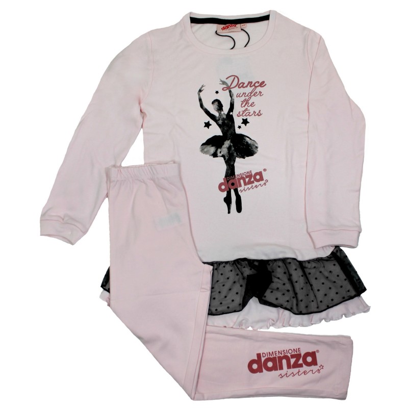 Girl pajamas DANCE SIZE interlock cotton measures 14/16 years Milk 22023
