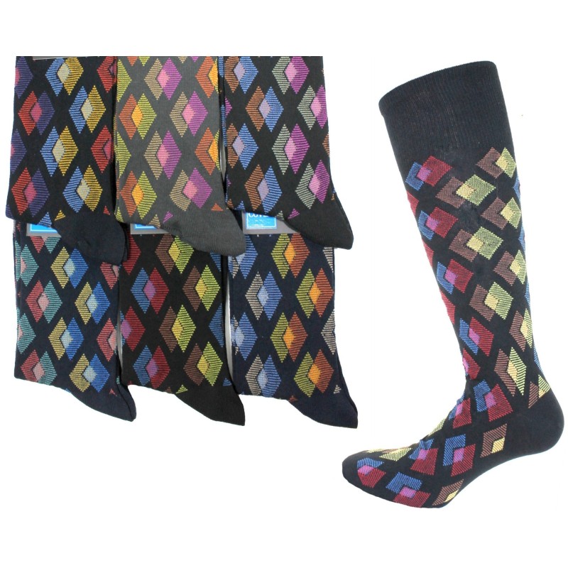 Enrico Coveri 6 paires LONG chaussettes homme couleurs chaudes coton taille unique LINE6