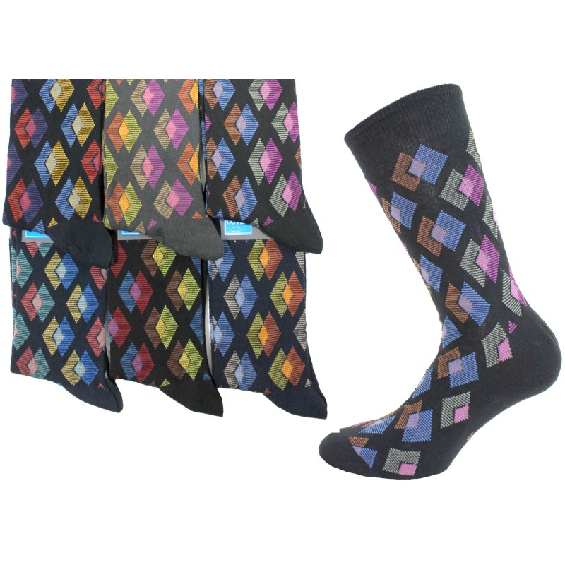 Enrico Coveri 6 paires de chaussettes COURTES chaussettes pour hommes couleurs coton chaud taille unique LINE6