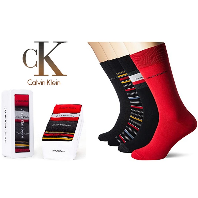 Coffret cadeau Calvin Klein 4 paires de chaussettes homme chaussettes mode