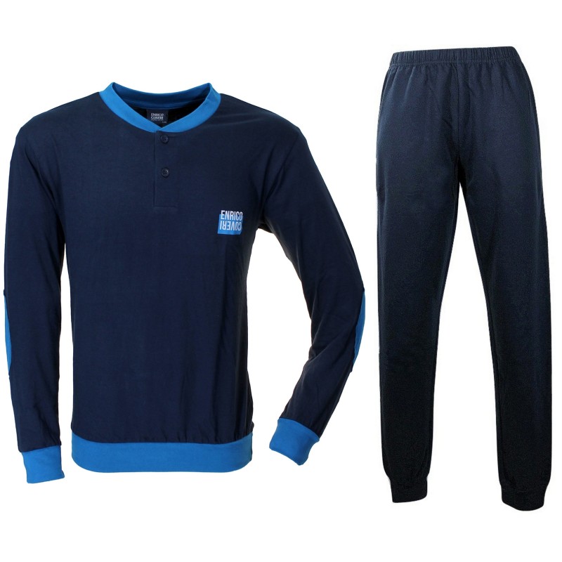 Enrico Coveri Pyjama Homme Mesures Confortables En Jersey De Coton Conforme 1011 / C