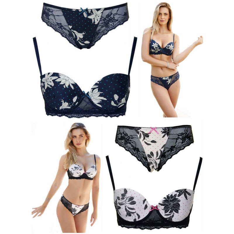 copy of Jadea Chic Woman underwear set complete with PUSH-UP Bra and Slip 4353