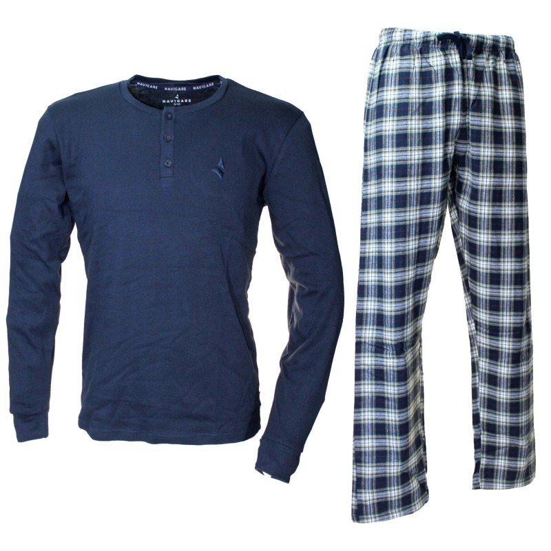 Completo pigiama Aran in cotone a righeDerek Rose in Cotone da Uomo colore Blu Uomo Abbigliamento da Nightwear e sleepwear 