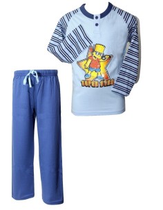 Pigiama Bimbo puro cotone Originale The Simpsons BART Manica Lunga Jeans S767