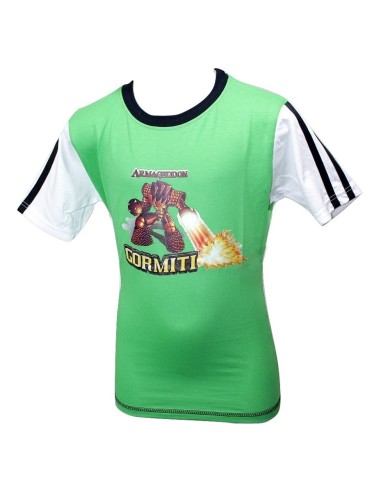 OFFERTA Maglia T-Shirt Bimbo Gormiti cotone anni 3-8 Verde Made in Italy G12