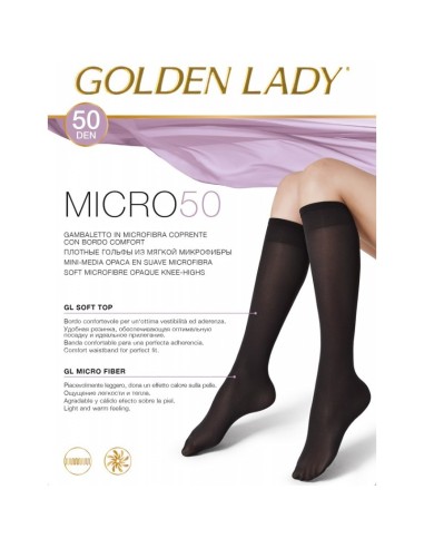 Gambaletto Donna Golden Lady Micro 50 DEN microfibra nero marrone taglia unica