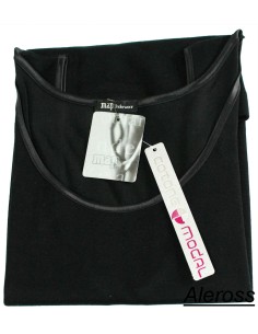 Top canottiera maglia intima Donna MAP Tg S-M-L-XL colore Nero puro cotone 1133