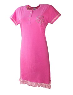Camicia da notte Donna Corta puro cotone Rosa misura 2/S/42 baci di Notte 80127