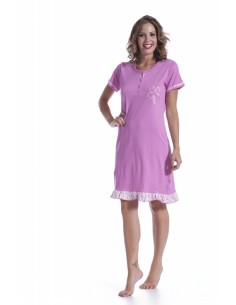 Camicia da notte Donna Corta puro cotone Rosa misura 2/S/42 baci di Notte 80127