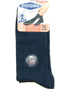 4 Paia di calze corte Uomo Pompea Piquet Blu 39/42-43/46 in microfibra